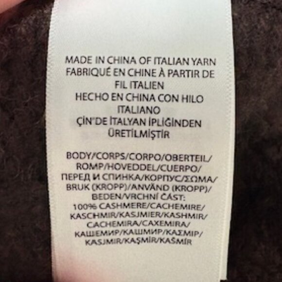 POLO Ralph Lauren 100% Cable-knit Cashmere Chocolate Brown Turtleneck - Picture 6 of 9